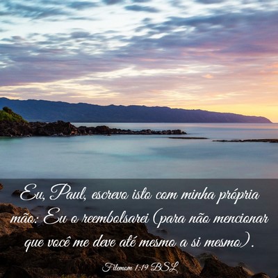 Picture 03 - Filemom 1:19 BSL - Eu, Paul, escrevo isto com minha própria mão: - Bible Verse Picture