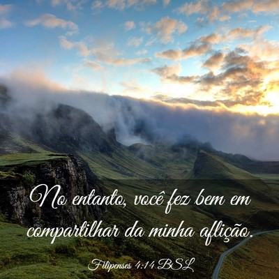 Picture 03 - Filipenses 4:14 BSL - No entanto, você fez bem em compartilhar da - Bible Verse Picture