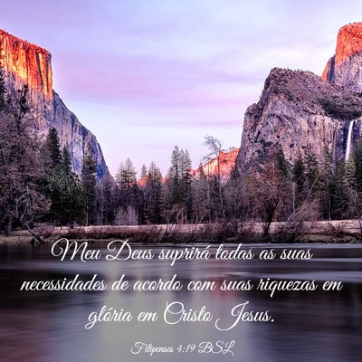 Picture 03 - Filipenses 4:19 BSL - Meu Deus suprirá todas as suas necessidades de - Bible Verse Picture