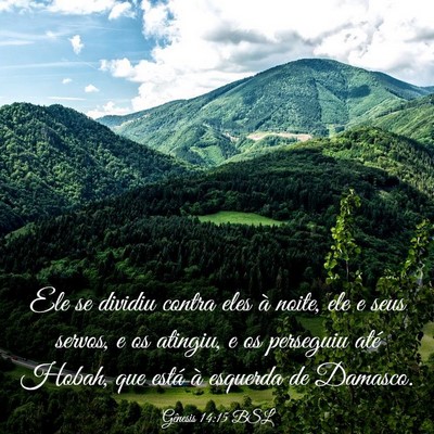 Picture 03 - Gênesis 14:15 BSL - Ele se dividiu contra eles à noite, ele e seus - Bible Verse Picture