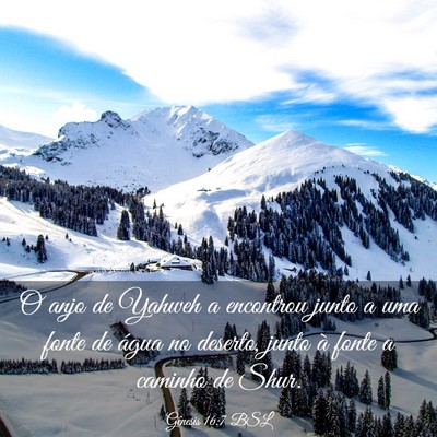 Picture 03 - Gênesis 16:7 BSL - O anjo de Yahweh a encontrou junto a uma fonte de - Bible Verse Picture