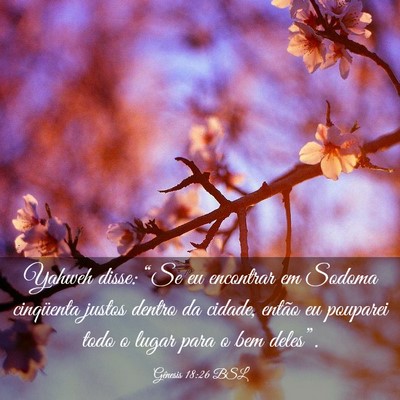 Picture 03 - Gênesis 18:26 BSL - Yahweh disse: “Se eu encontrar em Sodoma - Bible Verse Picture