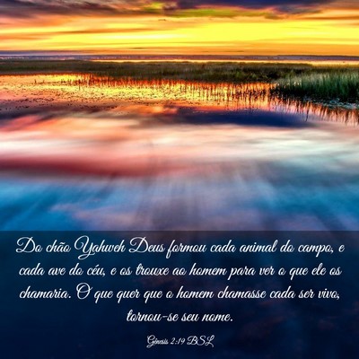 Picture 03 - Gênesis 2:19 BSL - Do chão Yahweh Deus formou cada animal do campo, - Bible Verse Picture