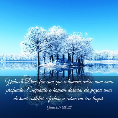Picture 03 - Gênesis 2:21 BSL - Yahweh Deus fez com que o homem caísse num sono - Bible Verse Picture