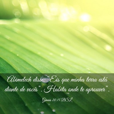 Picture 03 - Gênesis 20:15 BSL - Abimelech disse: “Eis que minha terra está - Bible Verse Picture
