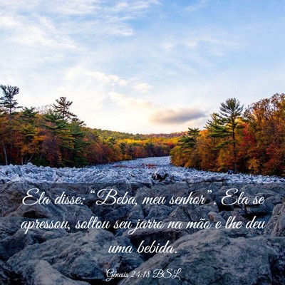 Picture 03 - Gênesis 24:18 BSL - Ela disse: “Beba, meu senhor”. Ela se - Bible Verse Picture