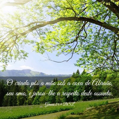 Picture 03 - Gênesis 24:9 BSL - O criado pôs a mão sob a coxa de Abraão, seu - Bible Verse Picture