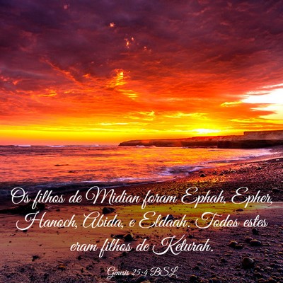 Picture 03 - Gênesis 25:4 BSL - Os filhos de Midian foram Ephah, Epher, Hanoch, - Bible Verse Picture