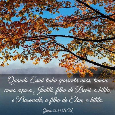Picture 03 - Gênesis 26:34 BSL - Quando Esaú tinha quarenta anos, tomou como - Bible Verse Picture