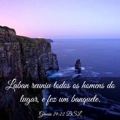 Picture 03 - Gênesis 29:22 BSL - Laban reuniu todos os homens do lugar, e fez um - Bible Verse Picture