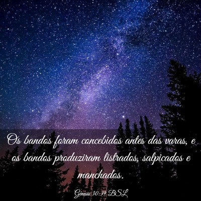 Picture 03 - Gênesis 30:39 BSL - Os bandos foram concebidos antes das varas, e os - Bible Verse Picture