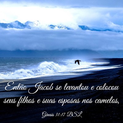 Picture 03 - Gênesis 31:17 BSL - Então Jacob se levantou e colocou seus filhos e - Bible Verse Picture