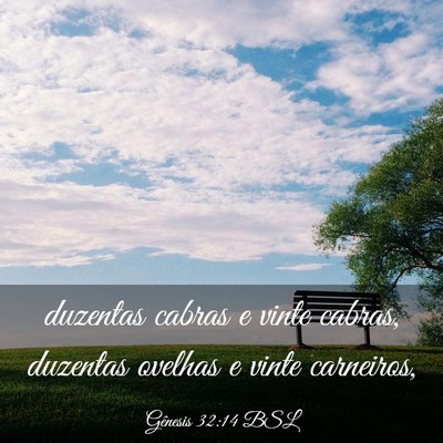 Picture 03 - Gênesis 32:14 BSL - duzentas cabras e vinte cabras, duzentas ovelhas - Bible Verse Picture