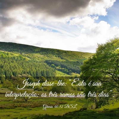 Picture 03 - Gênesis 40:12 BSL - Joseph disse-lhe: “Esta é sua interpretação: - Bible Verse Picture