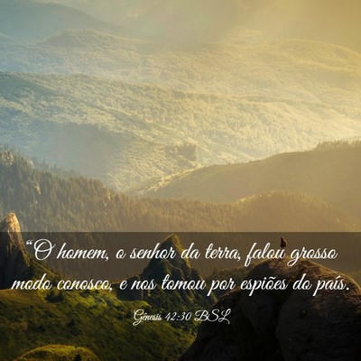 Picture 03 - Gênesis 42:30 BSL - “O homem, o senhor da terra, falou grosso modo - Bible Verse Picture