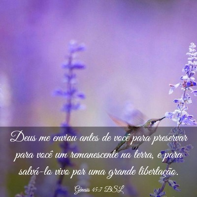 Picture 03 - Gênesis 45:7 BSL - Deus me enviou antes de você para preservar para - Bible Verse Picture
