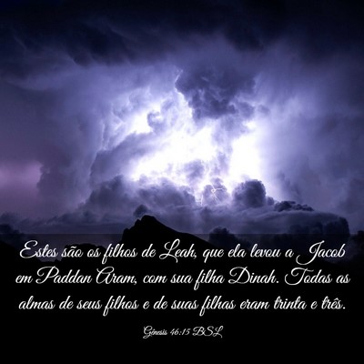 Picture 03 - Gênesis 46:15 BSL - Estes são os filhos de Leah, que ela levou a - Bible Verse Picture