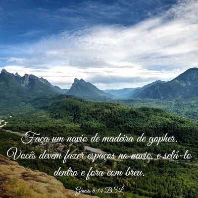 Picture 03 - Gênesis 6:14 BSL - Faça um navio de madeira de gopher. Vocês devem - Bible Verse Picture