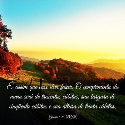 Picture 03 - Gênesis 6:15 BSL - É assim que você deve fazer. O comprimento do - Bible Verse Picture