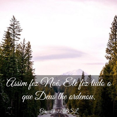 Picture 03 - Gênesis 6:22 BSL - Assim fez Noé. Ele fez tudo o que Deus lhe - Bible Verse Picture
