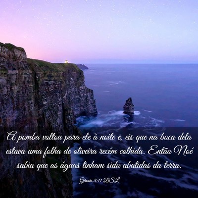 Picture 03 - Gênesis 8:11 BSL - A pomba voltou para ele à noite e, eis que na - Bible Verse Picture