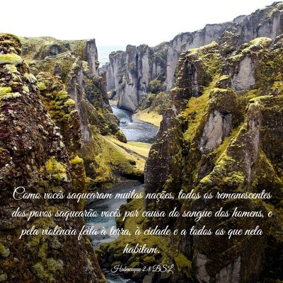 Picture 03 - Habacuque 2:8 BSL - Como vocês saquearam muitas nações, todos os - Bible Verse Picture