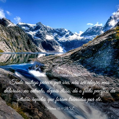 Picture 03 - Hebreus 12:11 BSL - Todo castigo parece, por ora, não ser alegre, - Bible Verse Picture
