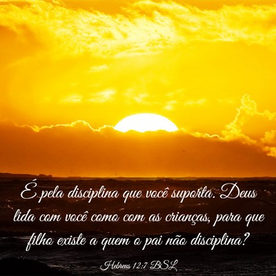 Picture 03 - Hebreus 12:7 BSL - É pela disciplina que você suporta. Deus lida - Bible Verse Picture