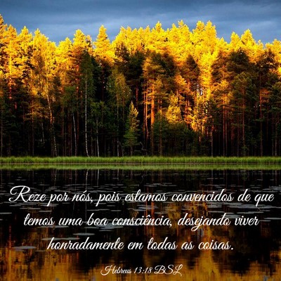 Picture 03 - Hebreus 13:18 BSL - Reze por nós, pois estamos convencidos de que - Bible Verse Picture