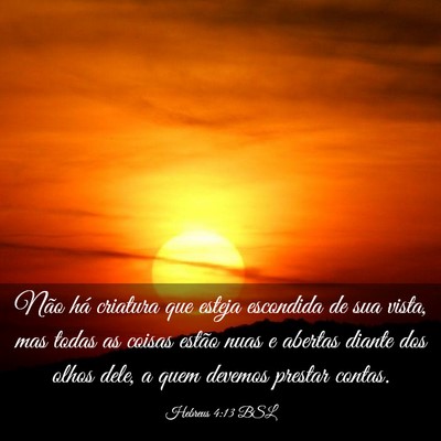 Picture 03 - Hebreus 4:13 BSL - Não há criatura que esteja escondida de sua - Bible Verse Picture