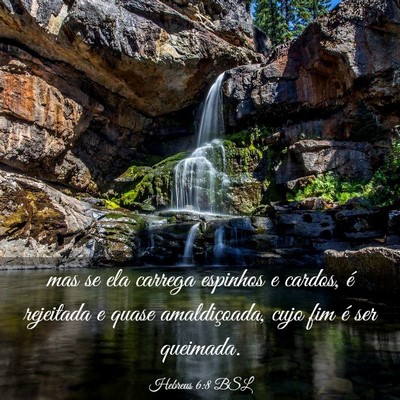 Picture 03 - Hebreus 6:8 BSL - mas se ela carrega espinhos e cardos, é - Bible Verse Picture