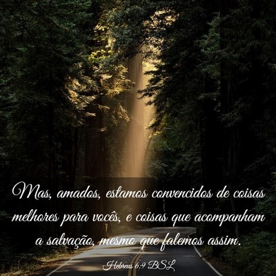 Picture 03 - Hebreus 6:9 BSL - Mas, amados, estamos convencidos de coisas - Bible Verse Picture