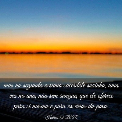 Picture 03 - Hebreus 9:7 BSL - mas no segundo o sumo sacerdote sozinho, uma vez - Bible Verse Picture