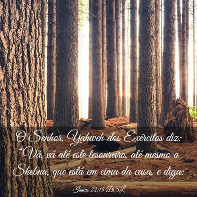 Picture 03 - Isaías 22:15 BSL - O Senhor, Yahweh dos Exércitos diz: “Vá, vá - Bible Verse Picture