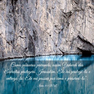 Picture 03 - Isaías 31:5 BSL - Como pássaros pairando, assim Yahweh dos - Bible Verse Picture