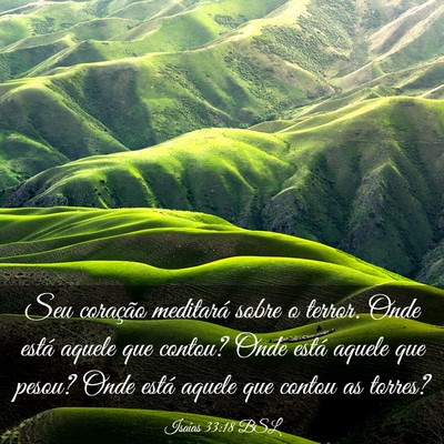 Picture 03 - Isaías 33:18 BSL - Seu coração meditará sobre o terror. Onde - Bible Verse Picture