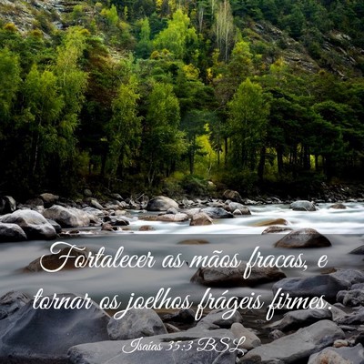 Picture 03 - Isaías 35:3 BSL - Fortalecer as mãos fracas, e tornar os joelhos - Bible Verse Picture
