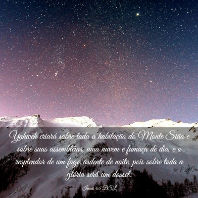 Picture 03 - Isaías 4:5 BSL - Yahweh criará sobre toda a habitação do Monte - Bible Verse Picture