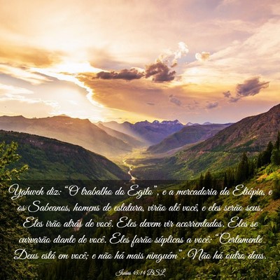 Picture 03 - Isaías 45:14 BSL - Yahweh diz: “O trabalho do Egito”, e a - Bible Verse Picture