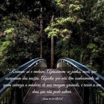 Picture 03 - Isaías 45:20 BSL - “Reúnam-se e venham. Aproximem-se juntos, - Bible Verse Picture