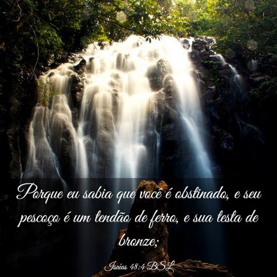 Picture 03 - Isaías 48:4 BSL - Porque eu sabia que você é obstinado, e seu - Bible Verse Picture