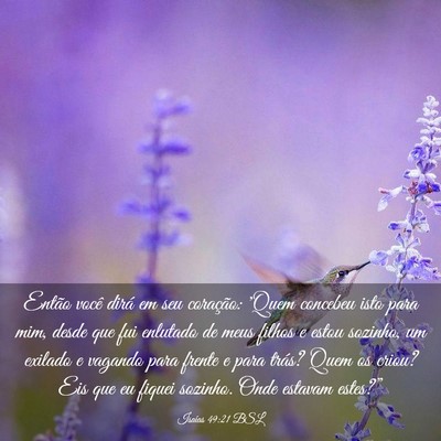 Picture 03 - Isaías 49:21 BSL - Então você dirá em seu coração: 'Quem - Bible Verse Picture