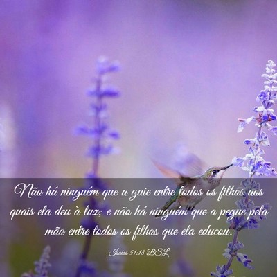 Picture 03 - Isaías 51:18 BSL - Não há ninguém que a guie entre todos os - Bible Verse Picture