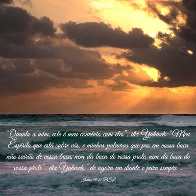 Picture 03 - Isaías 59:21 BSL - “Quanto a mim, este é meu convênio com - Bible Verse Picture
