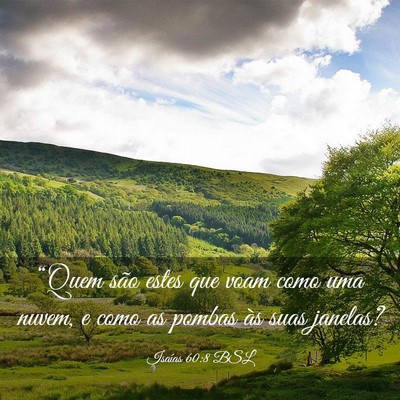 Picture 03 - Isaías 60:8 BSL - “Quem são estes que voam como uma nuvem, e - Bible Verse Picture