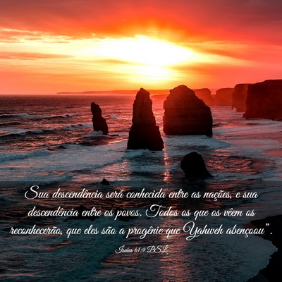 Picture 03 - Isaías 61:9 BSL - Sua descendência será conhecida entre as - Bible Verse Picture
