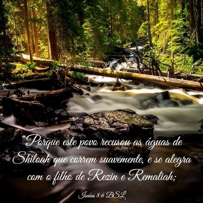 Picture 03 - Isaías 8:6 BSL - “Porque este povo recusou as águas de Shiloah - Bible Verse Picture
