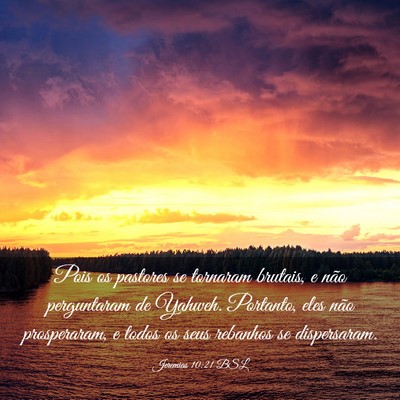 Picture 03 - Jeremias 10:21 BSL - Pois os pastores se tornaram brutais, e não - Bible Verse Picture