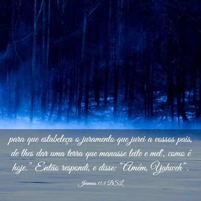 Picture 03 - Jeremias 11:5 BSL - para que estabeleça o juramento que jurei a - Bible Verse Picture