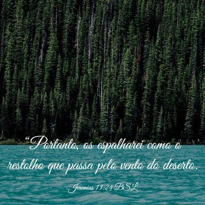 Picture 03 - Jeremias 13:24 BSL - “Portanto, os espalharei como o restolho que - Bible Verse Picture